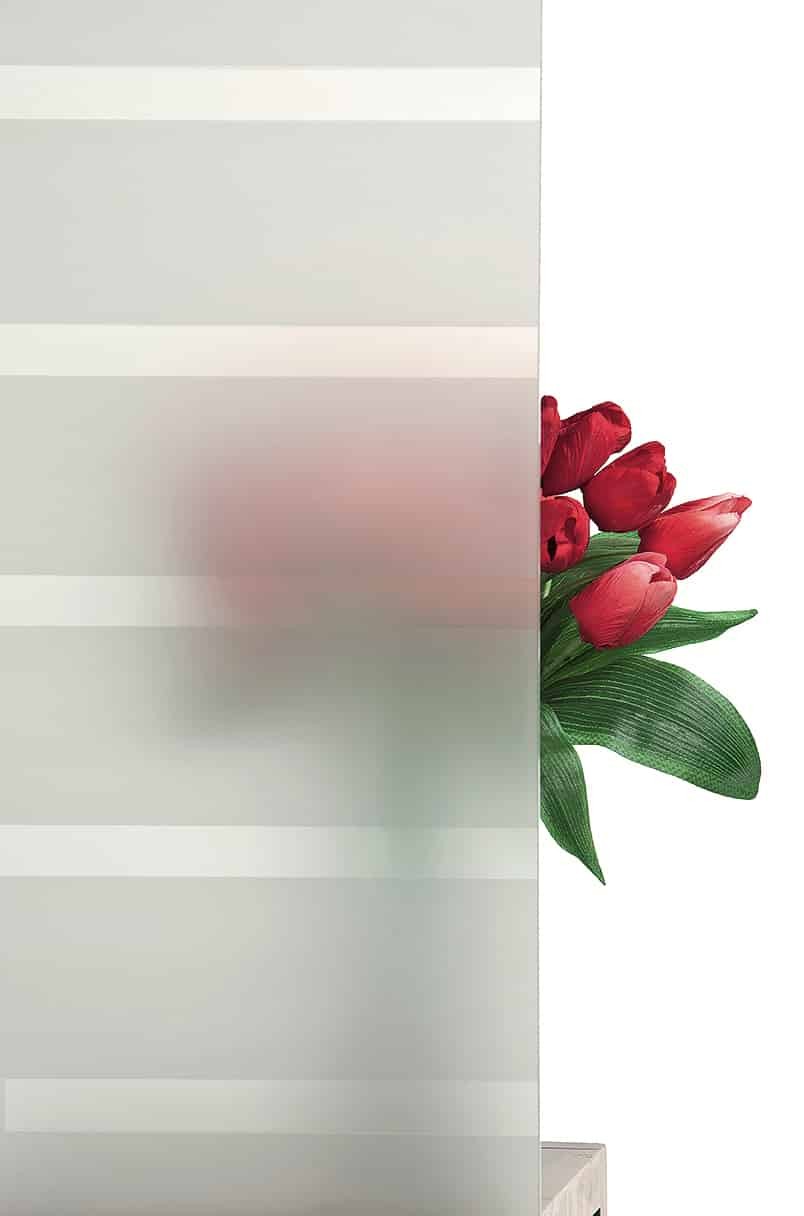 verre satiné motif sablé